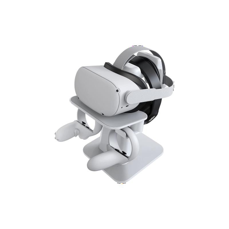 [Pro] KIWI design VR Stand Compatible with Quest/Quest 2/Rift/Rift S/GO/HTC Vive/Vive Pro/Valve Index VR Headset and Touch Controllers, White