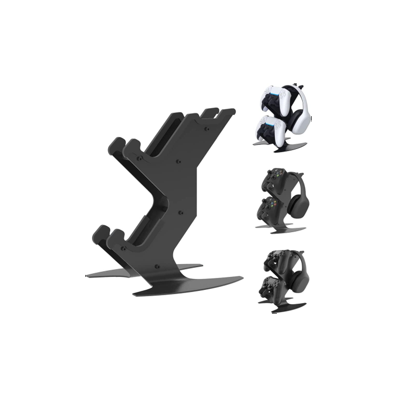 Controller Holder, Gaming Headset Stand Mount for PS5 / PS4 / Xbox Series X S / Xbox One /Nintendo Switch /Headset Aluminum Metal Holder Universal Gamepad Gaming Controller Accessories