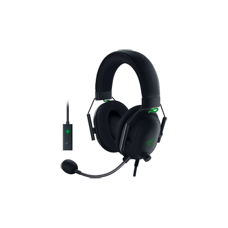 Razer BlackShark V2 Gaming Headset: THX 7.1 Spatial Surround Sound - 50mm Drivers - Detachable Mic - PC, PS4, PS5, Switch, Xbox One, Xbox Series X & S, Mobile - 3.5 mm Audio Jack & USB DAC - Black