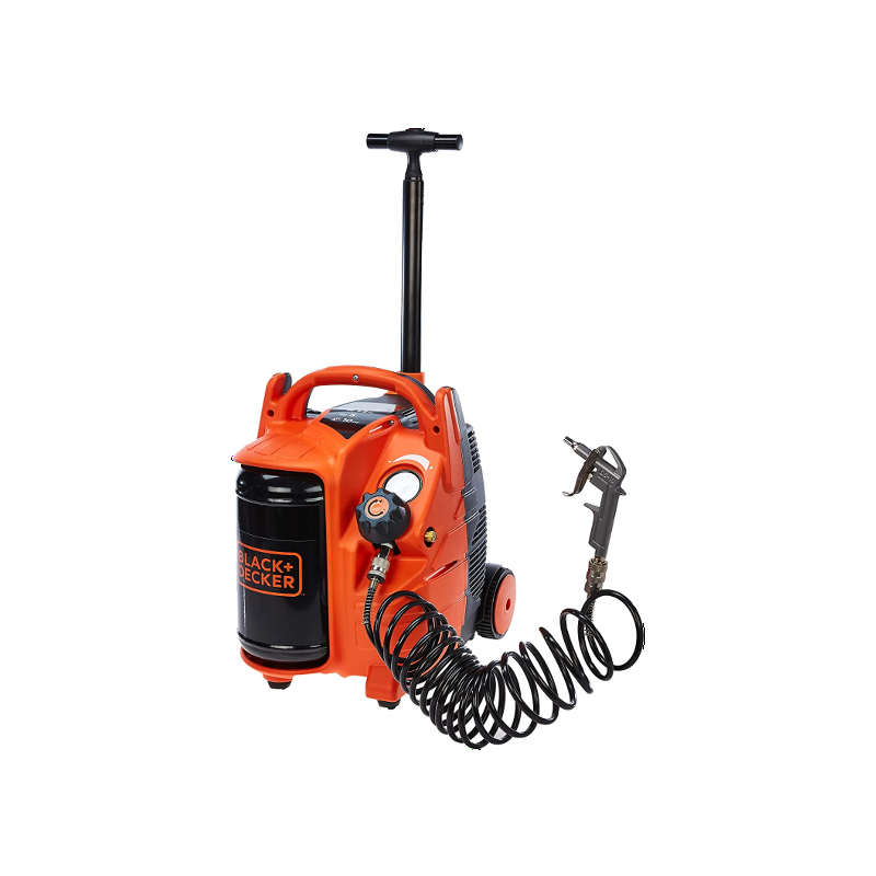 Black & Decker BD 195/5-MY-T Black + Decker 10 Bar Compressor, 1.5 HP Motor, 5 L Tank, 180 l/min Air Flow, with Kit